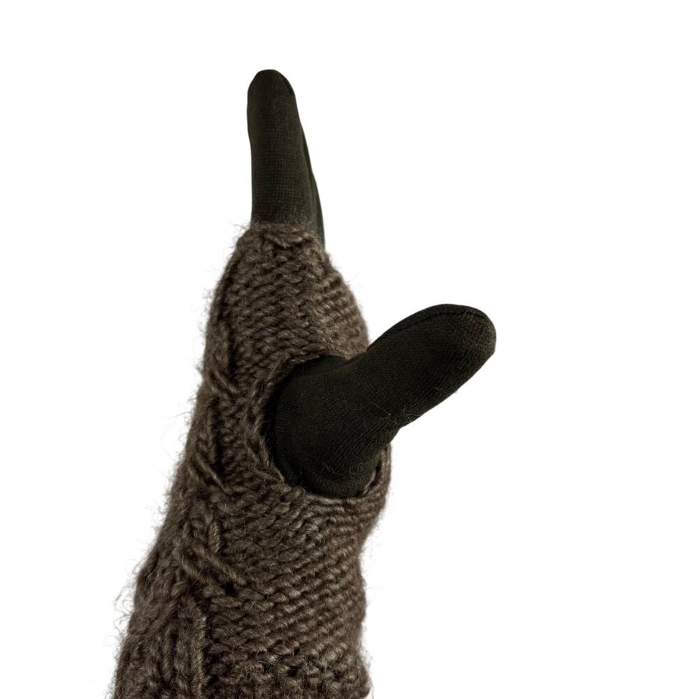Brown Fitted Gloves With Knitted Crochet Soft Liner Functional & Stylish Designe - Picture 8 of 14